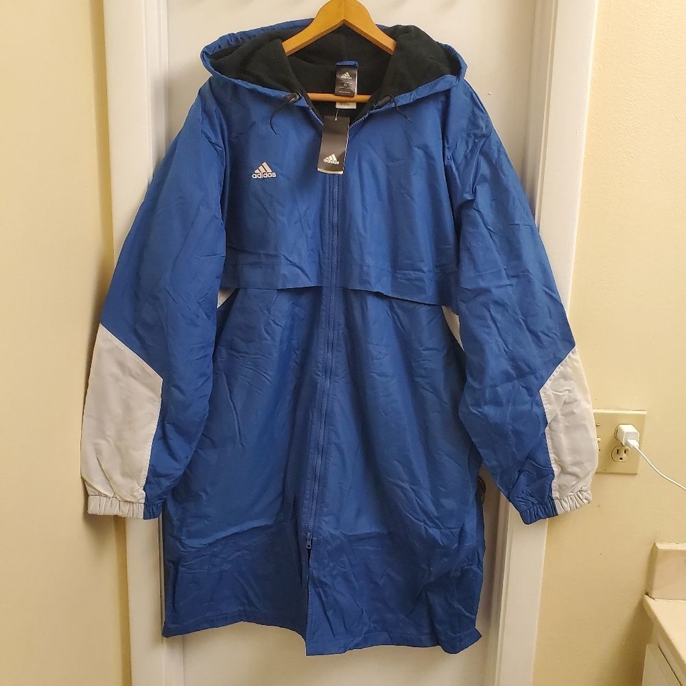 New with tags adidas parka windbreaker fleece lined jacket Size Xs